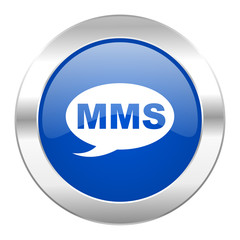 mms blue circle chrome web icon isolated