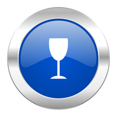 alcohol  blue circle chrome web icon isolated