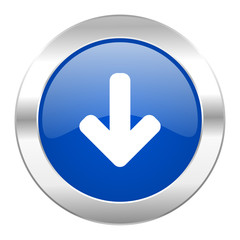 download arrow blue circle chrome web icon isolated