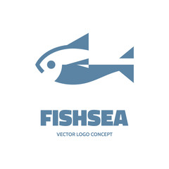 Fishsea - vector logo. Fish - vector logo template..