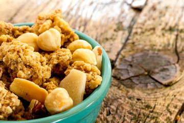Cereal with almonds and peanuts