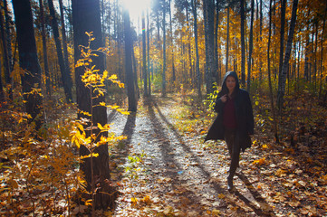 Woman enjoying autumn