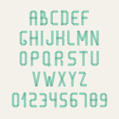 Simple colorful font. Complete abc alphabet set. Vector letters