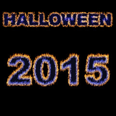 halloween 2015 font written with hot flames