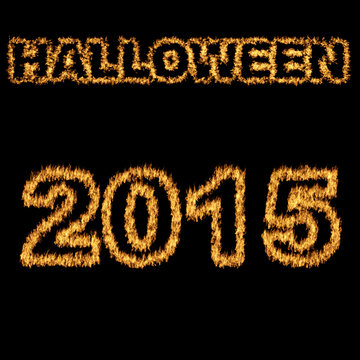 halloween 2015 font written with hot flames