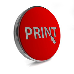 Print circular icon on white background