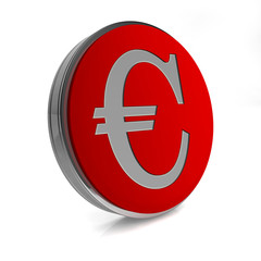 Euro circular icon on white background