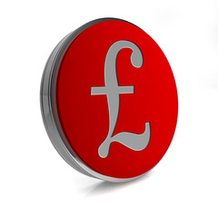 Obraz premium Pound circular icon on white background