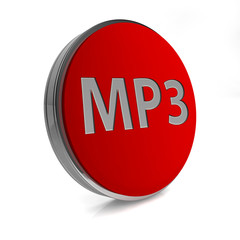 MP3 circular icon on white background
