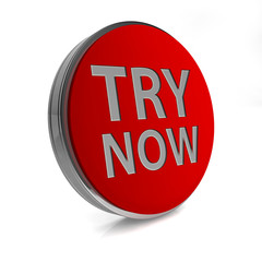 Try now circular icon on white background