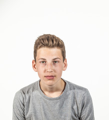 Obraz premium attractive caucasian teenage boy in studio