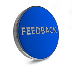 Feedback circular icon on white background