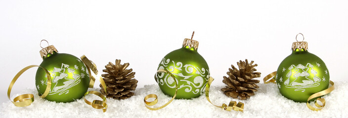Green christmas balls