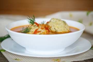Tomato soup with meatballs