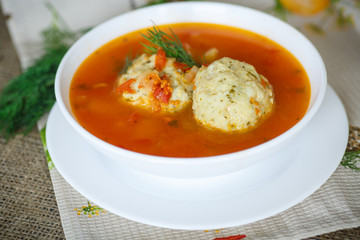 Tomato soup with meatballs
