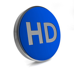 HD circular icon on white background