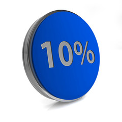 Ten percent circular icon on white background
