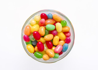 jelly beans with a glass jar