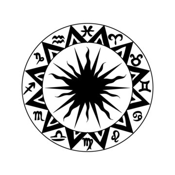 Black and white zodiac icon
