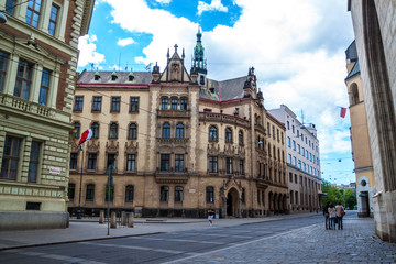 Fototapeta na wymiar View of a street in Brno