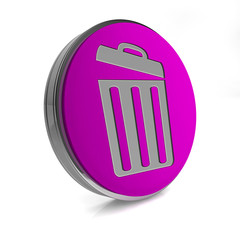 trash can circular icon on white background