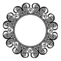 Beautiful Decorative Round Frame (Vector). Snowflake, Patterned 