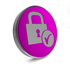 Lock circular icon on white background
