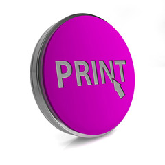 Print circular icon on white background