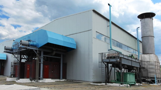 time-lapse of turbo pumping unit on gas compressor station