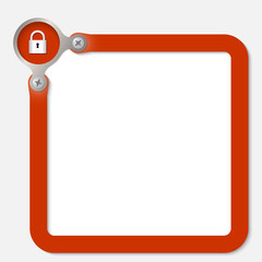 red frame for any text with padlock