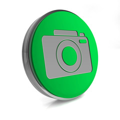 photo circular icon on white background