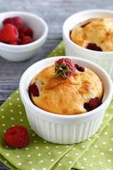 muffin with raspberries