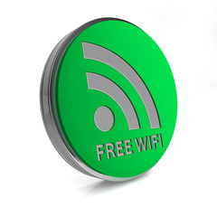 Free wifi circular icon on white background