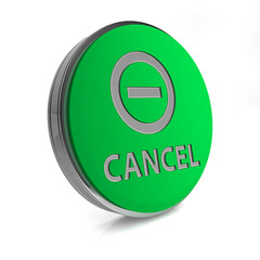 Cancel circular icon on white background