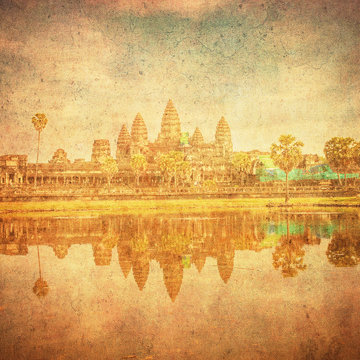 Vintage image of Angkor Wat, Cambodia