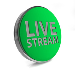 Live stream circular icon on white background