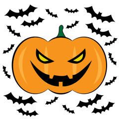 Pumpkin and bats