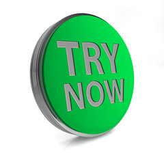 Try now circular icon on white background