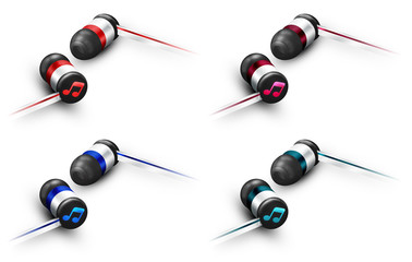Kolorowe ikony słuchawek