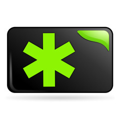 ambulance sur bouton web rectangle vert