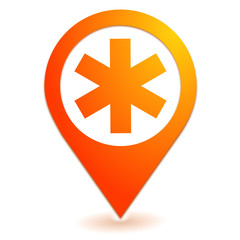 ambulance sur symbole localisation orange
