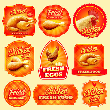 chicken badges and stickers