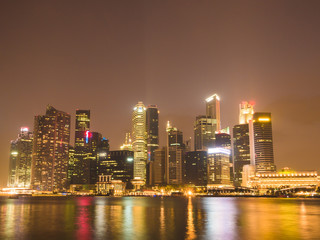 Fototapeta na wymiar Skyline of Singapore at night