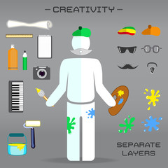 creative set of artist
