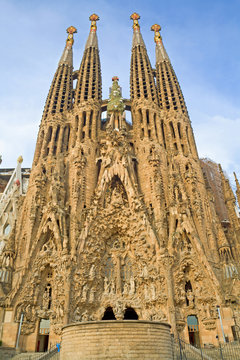 Barcelona - East facade of Sagrada la Familia cathedral