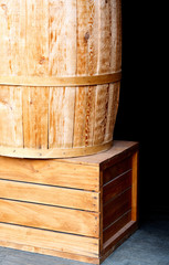Wooden box and barrel