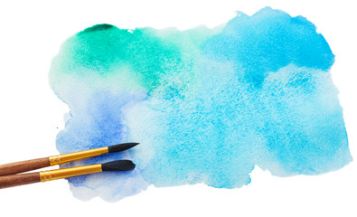 watercolor stroke with brush