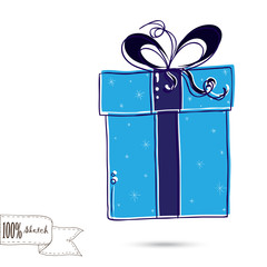 Sketch gift box with bow
