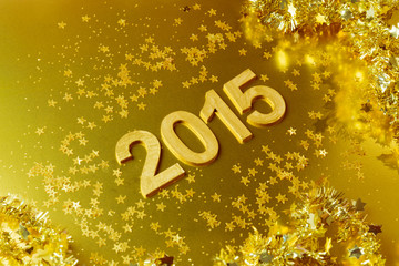 New Year 2015  golden background