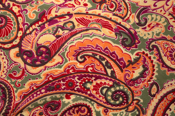 Traditional paisley pattern silk background